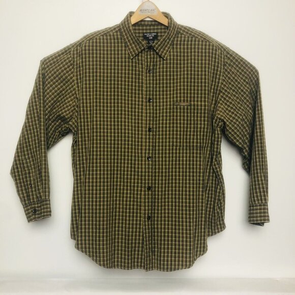 VTG Ralph Lauren Jeans Co Brown & Yellow Check L/S Ctn Btn Down Mens Sz Large L - Picture 2 of 5